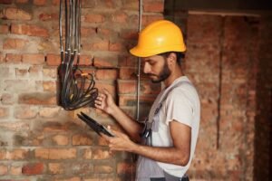 The electrician is considering replacing the wiring